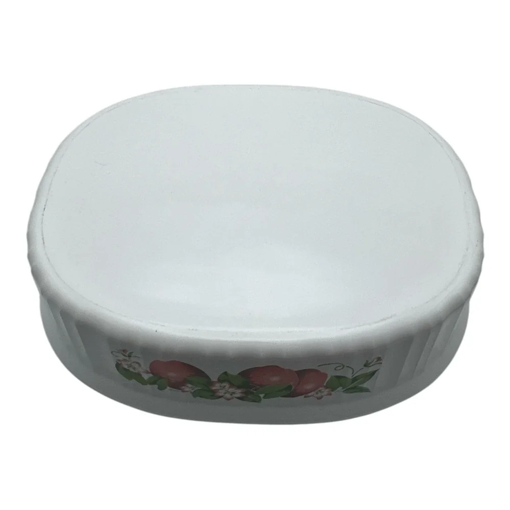 Corning Ware French White Red Apple 1.8 L Oval Casserole F-12-B No Lid